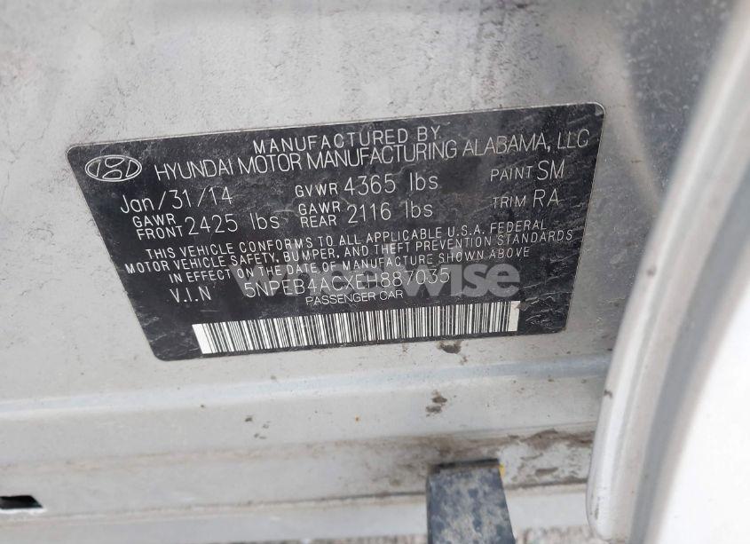 Photo 9 of 2014 Hyundai Sonata GLS (VIN 5NPEB4ACXEH887035)