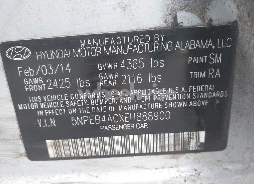 Photo 9 of 2014 Hyundai Sonata GLS (VIN 5NPEB4ACXEH888900)