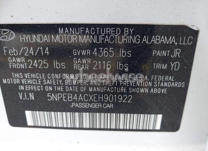 Photo 9 of 2014 Hyundai Sonata GLS (VIN 5NPEB4ACXEH901922)