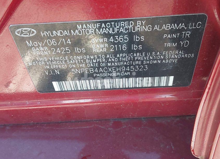 Photo 9 of 2014 Hyundai Sonata GLS (VIN 5NPEB4ACXEH945323)