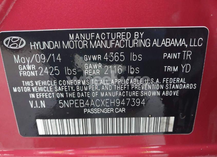 Photo 9 of 2014 Hyundai Sonata GLS (VIN 5NPEB4ACXEH947394)