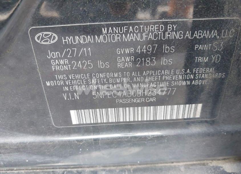 Photo 9 of 2011 Hyundai Sonata LIMITED 2.0T (VIN 5NPEC4AB0BH234777)