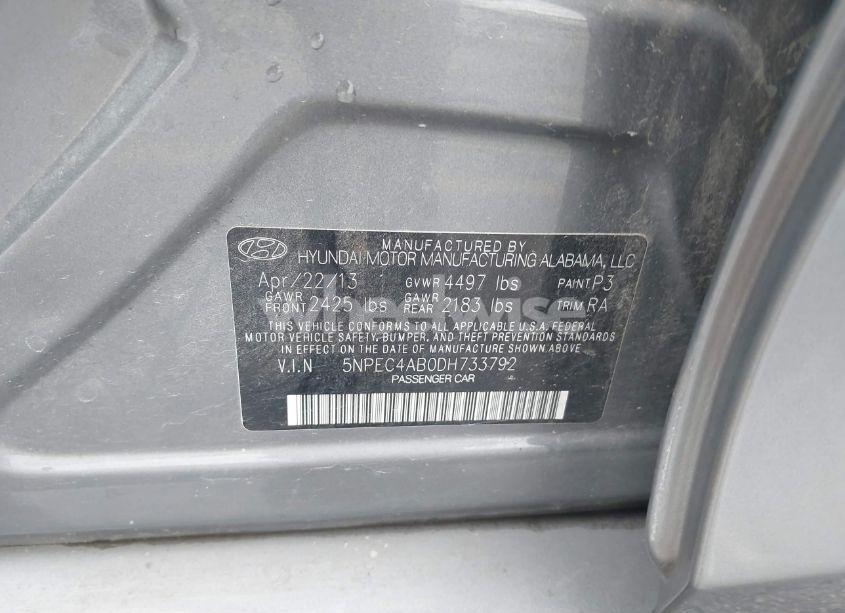 Photo 9 of 2013 Hyundai Sonata SE 2.0T (VIN 5NPEC4AB0DH733792)