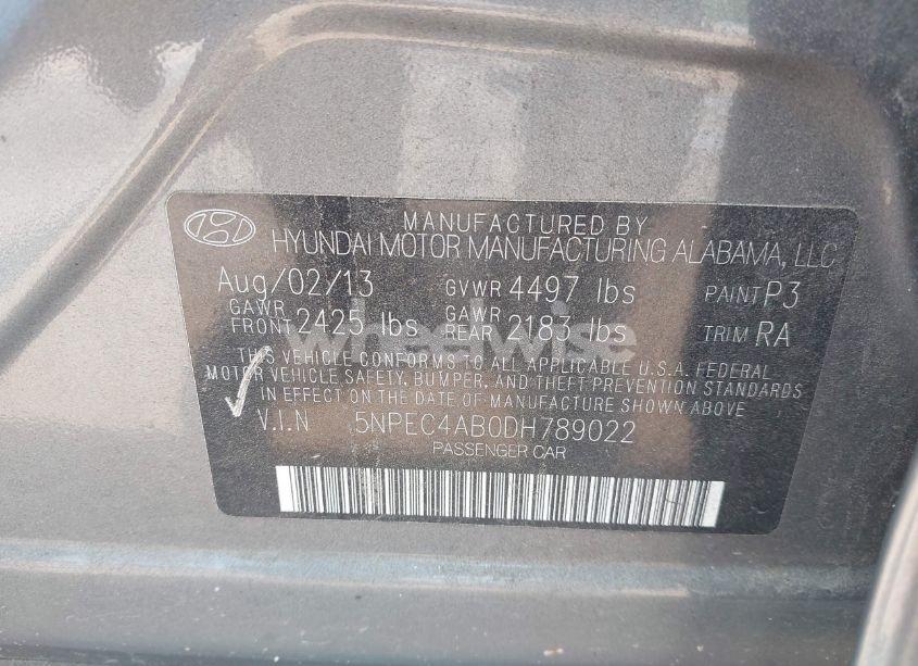 Photo 9 of 2013 Hyundai Sonata SE 2.0T (VIN 5NPEC4AB0DH789022)