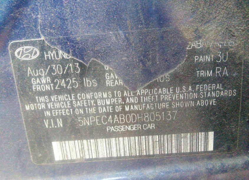 Photo 9 of 2013 Hyundai Sonata SE 2.0T (VIN 5NPEC4AB0DH805137)