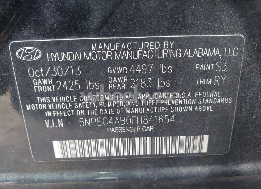 Photo 9 of 2014 Hyundai Sonata SE 2.0T (VIN 5NPEC4AB0EH841654)