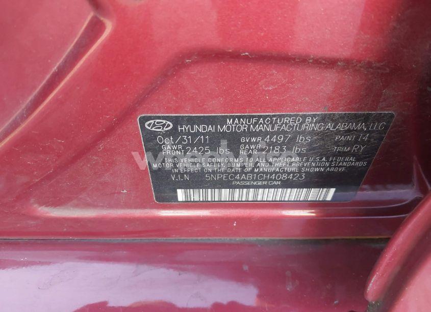 Photo 9 of 2012 Hyundai Sonata SE 2.0T (VIN 5NPEC4AB1CH408423)