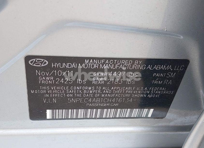 Photo 9 of 2012 Hyundai Sonata SE 2.0T (VIN 5NPEC4AB1CH416134)