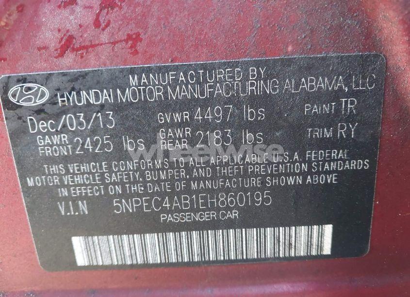 Photo 9 of 2014 Hyundai Sonata SE 2.0T (VIN 5NPEC4AB1EH860195)