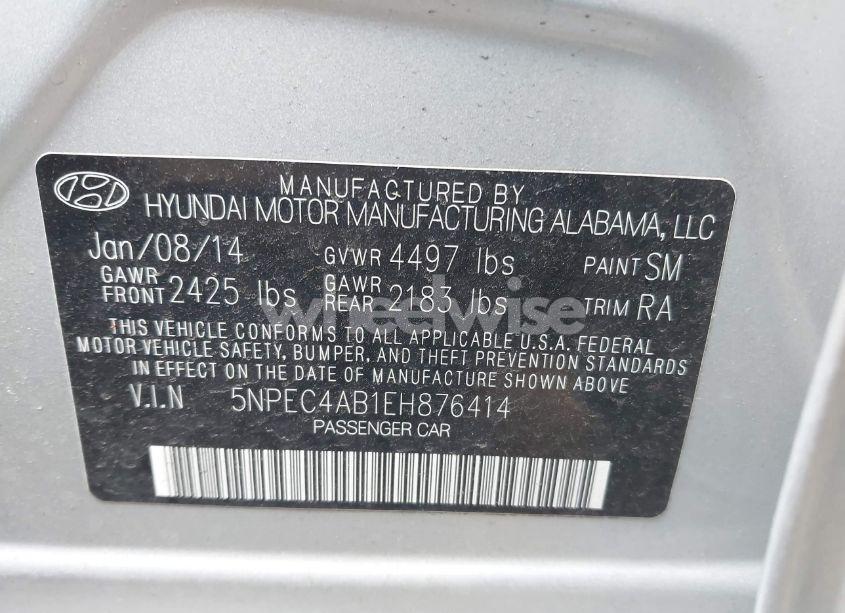 Photo 9 of 2014 Hyundai Sonata LIMITED 2.0T (VIN 5NPEC4AB1EH876414)
