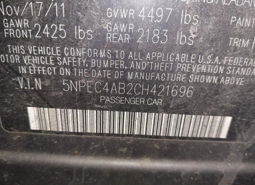 Photo 9 of 2012 Hyundai Sonata SE 2.0T (VIN 5NPEC4AB2CH421696)