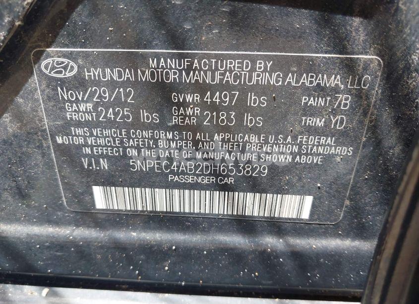 Photo 9 of 2013 Hyundai Sonata LIMITED 2.0T (VIN 5NPEC4AB2DH653829)