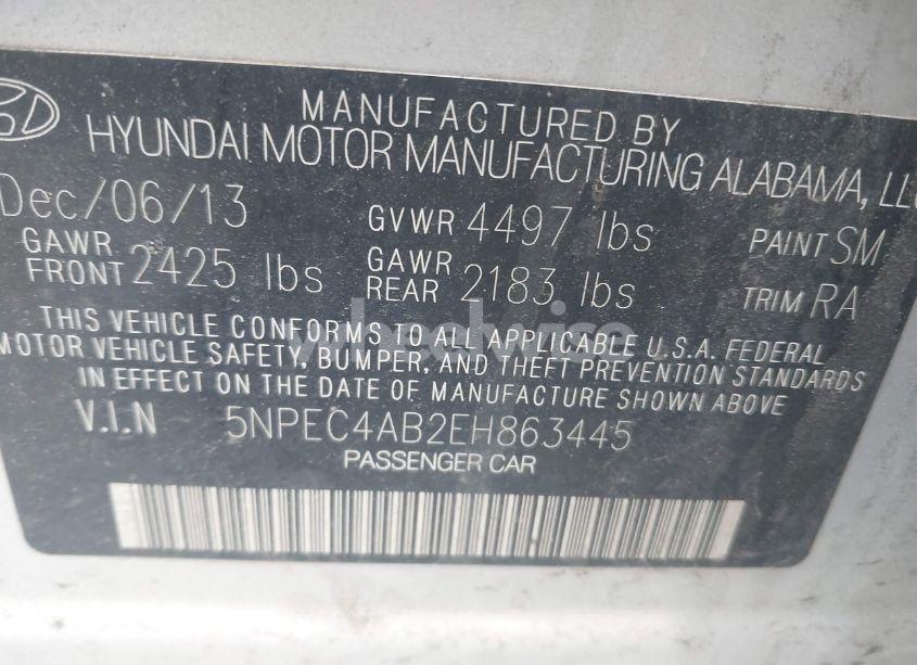 Photo 9 of 2014 Hyundai Sonata SE 2.0T (VIN 5NPEC4AB2EH863445)