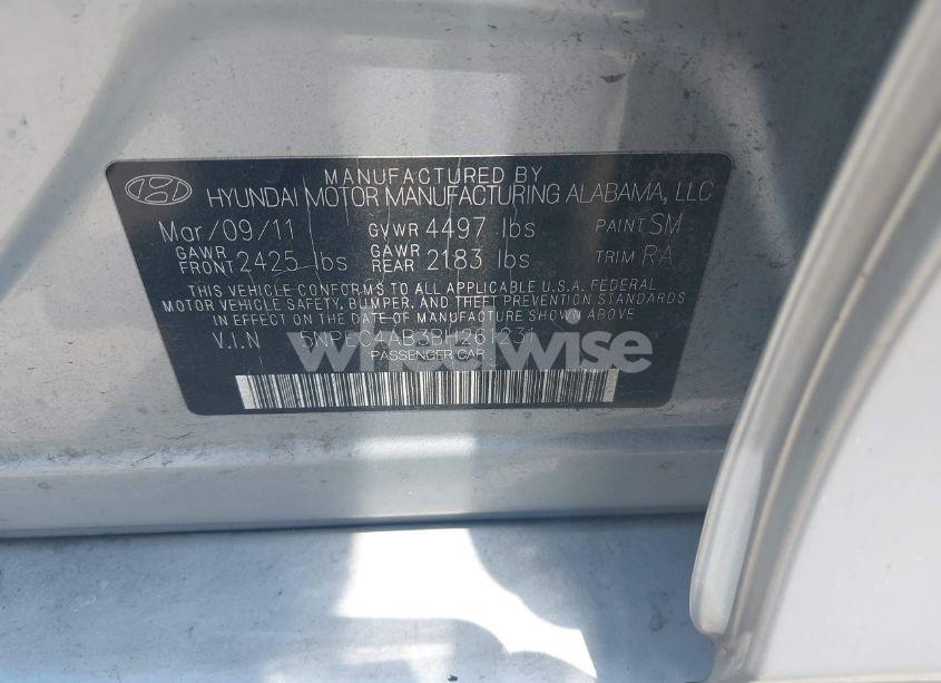 Photo 9 of 2011 Hyundai Sonata SE 2.0T (VIN 5NPEC4AB3BH261231)