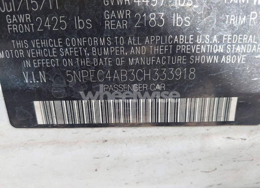 Photo 9 of 2012 Hyundai Sonata LIMITED 2.0T (VIN 5NPEC4AB3CH333918)