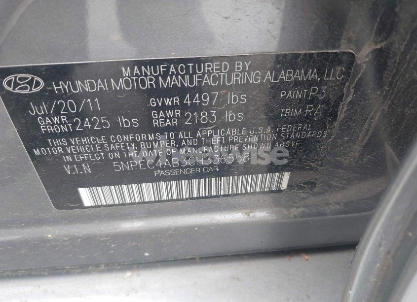 Photo 9 of 2012 Hyundai Sonata SE 2.0T (VIN 5NPEC4AB3CH336558)