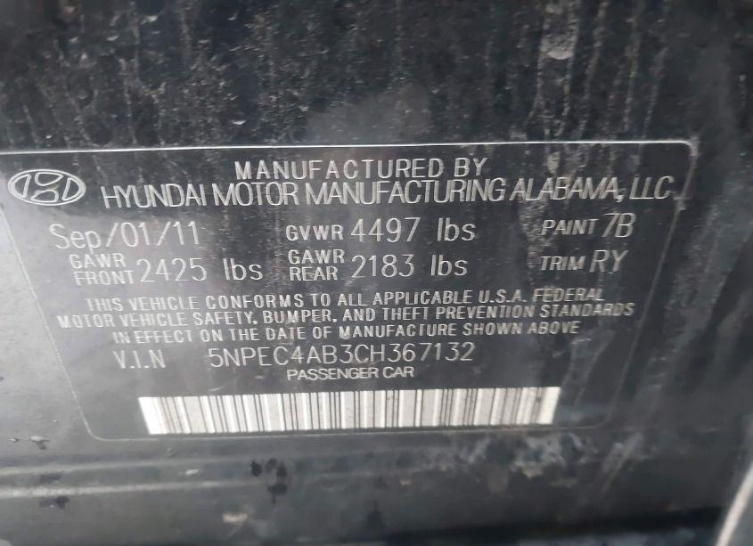 Photo 9 of 2012 Hyundai Sonata SE 2.0T (VIN 5NPEC4AB3CH367132)