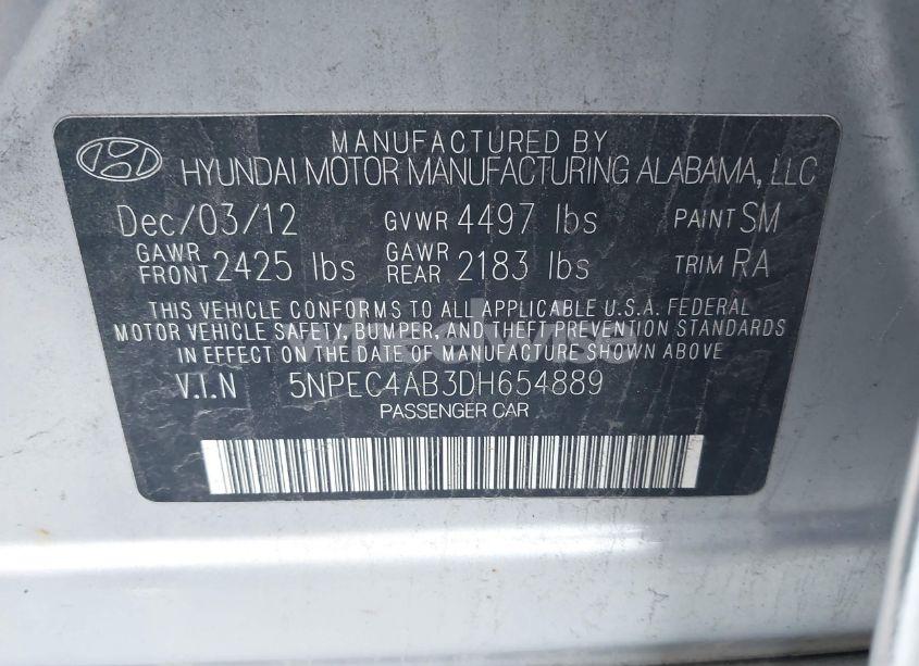 Photo 9 of 2013 Hyundai Sonata LIMITED 2.0T (VIN 5NPEC4AB3DH654889)