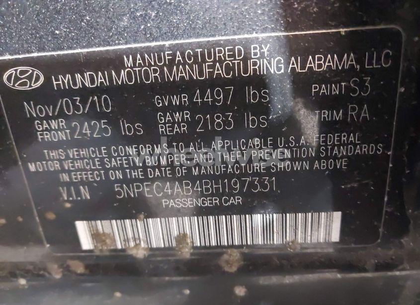 Photo 9 of 2011 Hyundai Sonata LIMITED 2.0T (VIN 5NPEC4AB4BH197331)