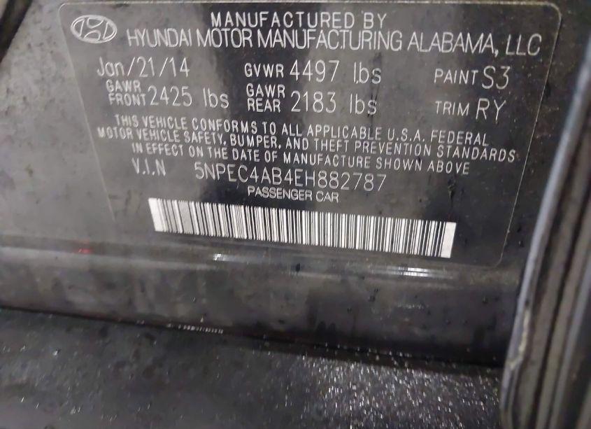 Photo 9 of 2014 Hyundai Sonata LIMITED 2.0T (VIN 5NPEC4AB4EH882787)