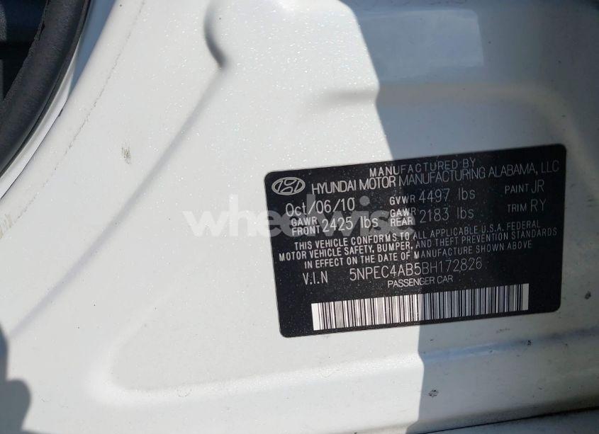 Photo 9 of 2011 Hyundai Sonata LIMITED 2.0T (VIN 5NPEC4AB5BH172826)