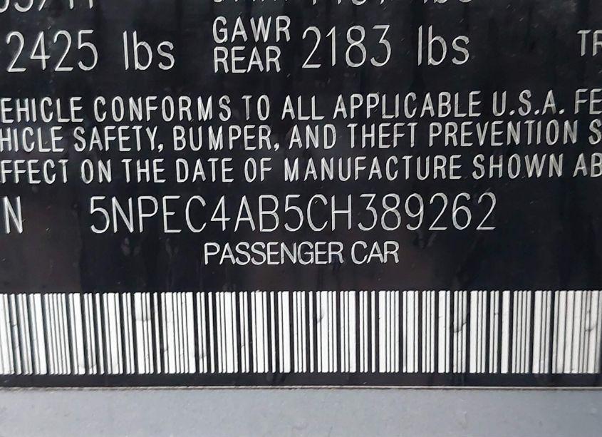 Photo 9 of 2012 Hyundai Sonata SE 2.0T (VIN 5NPEC4AB5CH389262)