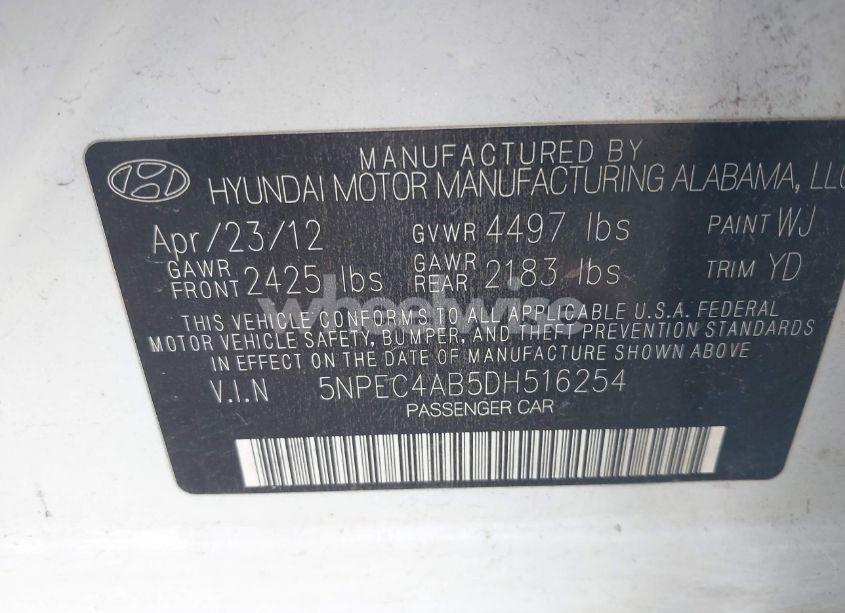 Photo 9 of 2013 Hyundai Sonata LIMITED 2.0T (VIN 5NPEC4AB5DH516254)