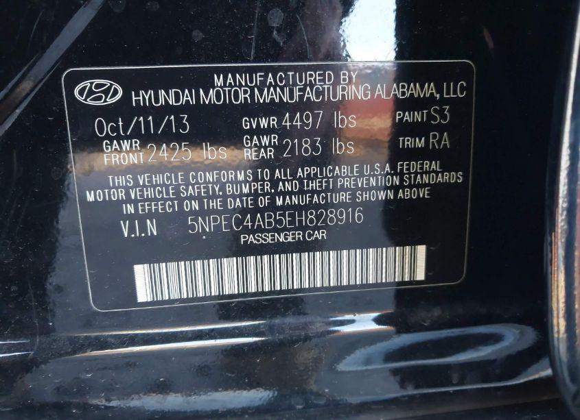 Photo 9 of 2014 Hyundai Sonata LIMITED 2.0T (VIN 5NPEC4AB5EH828916)