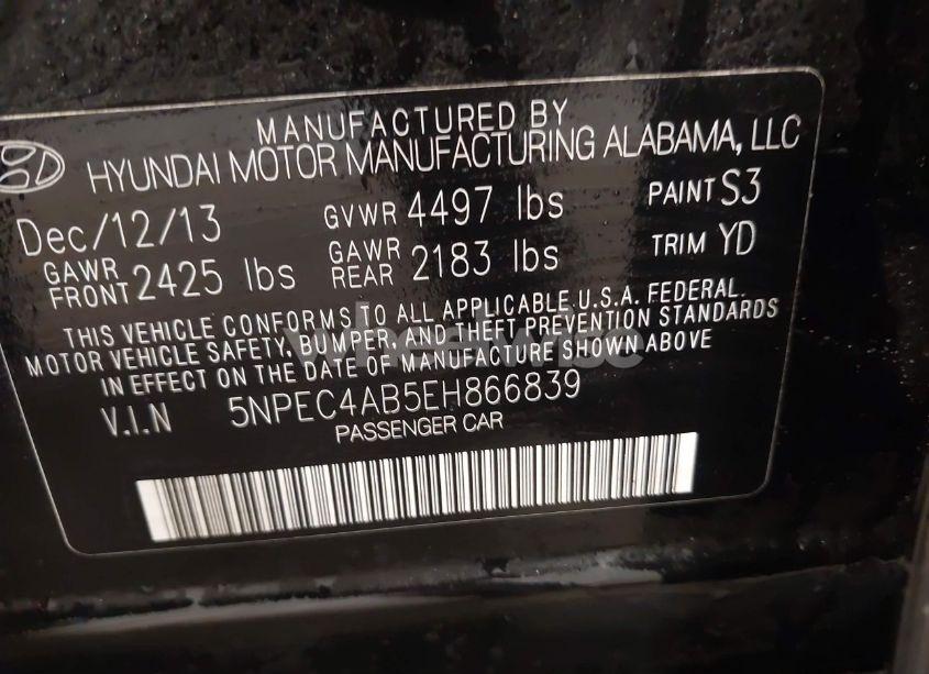 Photo 9 of 2014 Hyundai Sonata LIMITED 2.0T (VIN 5NPEC4AB5EH866839)