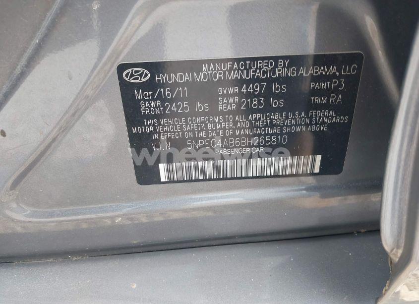 Photo 9 of 2011 Hyundai Sonata SE 2.0T (VIN 5NPEC4AB6BH265810)