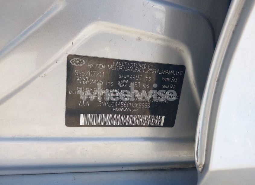 Photo 9 of 2012 Hyundai Sonata SE 2.0T (VIN 5NPEC4AB6CH369988)