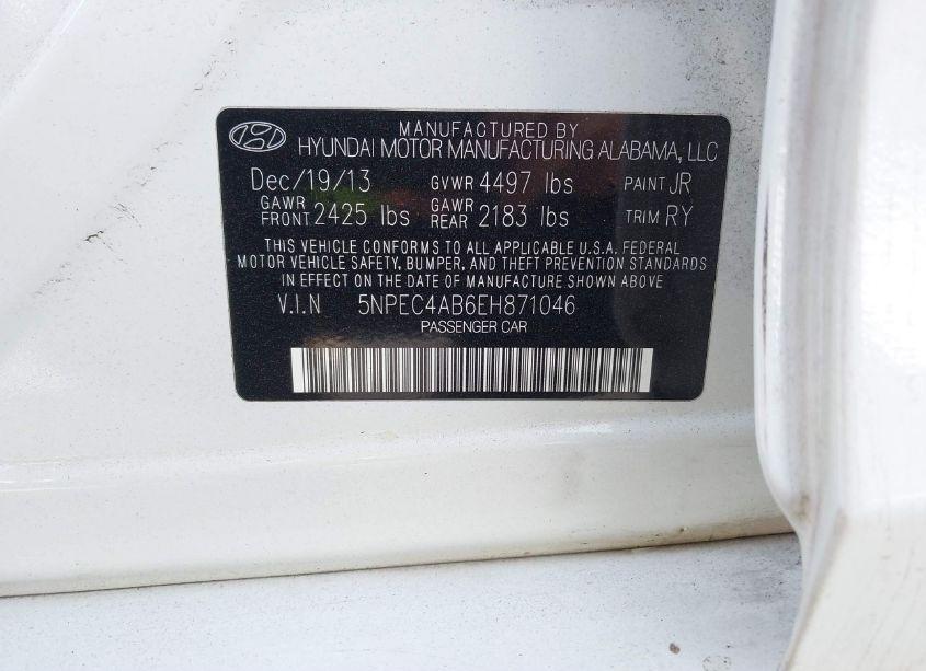 Photo 9 of 2014 Hyundai Sonata SE 2.0T (VIN 5NPEC4AB6EH871046)