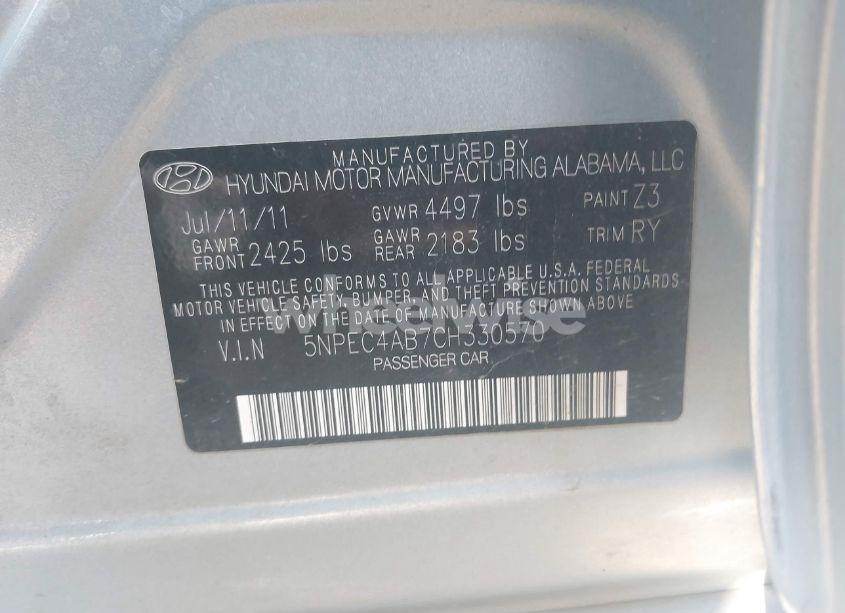 Photo 9 of 2012 Hyundai Sonata SE 2.0T (VIN 5NPEC4AB7CH330570)
