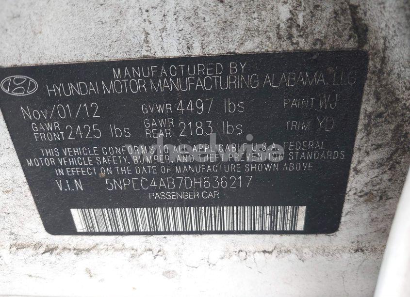 Photo 9 of 2013 Hyundai Sonata LIMITED 2.0T (VIN 5NPEC4AB7DH636217)