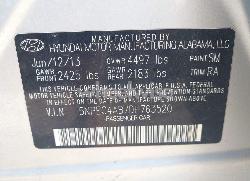 Photo 9 of 2013 Hyundai Sonata SE 2.0T (VIN 5NPEC4AB7DH763520)