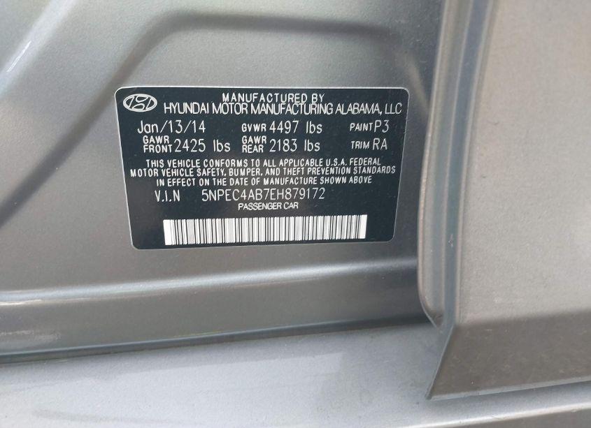 Photo 9 of 2014 Hyundai Sonata SE 2.0T (VIN 5NPEC4AB7EH879172)
