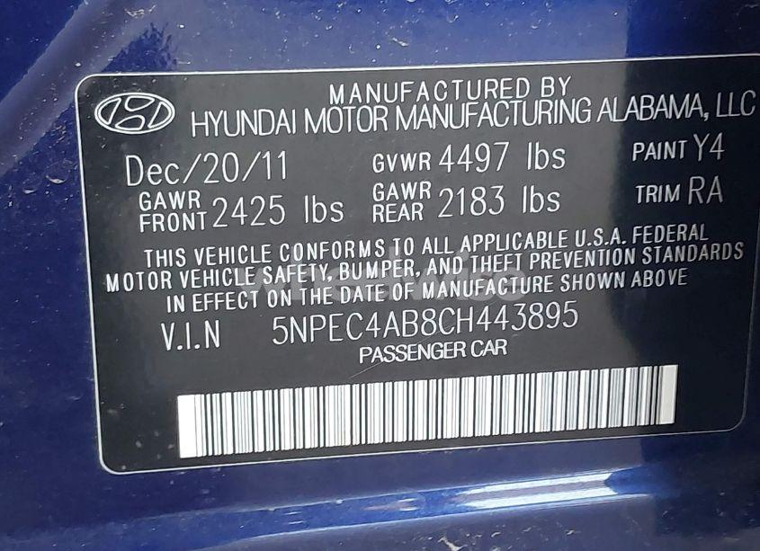 Photo 9 of 2012 Hyundai Sonata SE 2.0T (VIN 5NPEC4AB8CH443895)