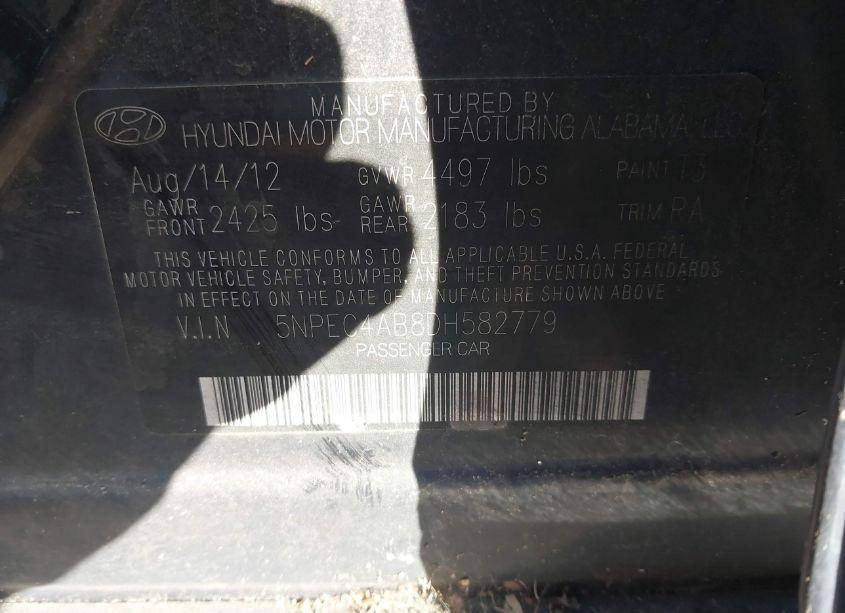 Photo 9 of 2013 Hyundai Sonata SE 2.0T (VIN 5NPEC4AB8DH582779)