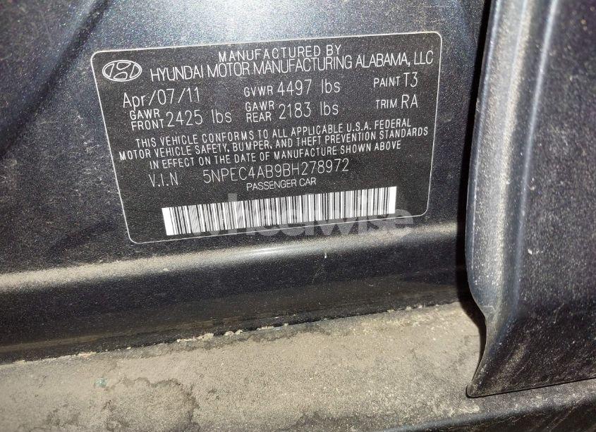Photo 9 of 2011 Hyundai Sonata LIMITED 2.0T (VIN 5NPEC4AB9BH278972)
