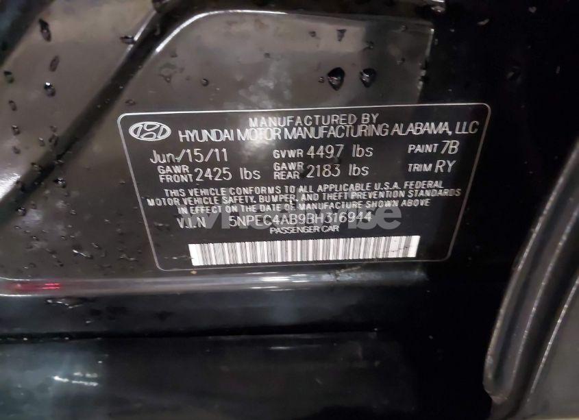 Photo 9 of 2011 Hyundai Sonata SE 2.0T (VIN 5NPEC4AB9BH316944)