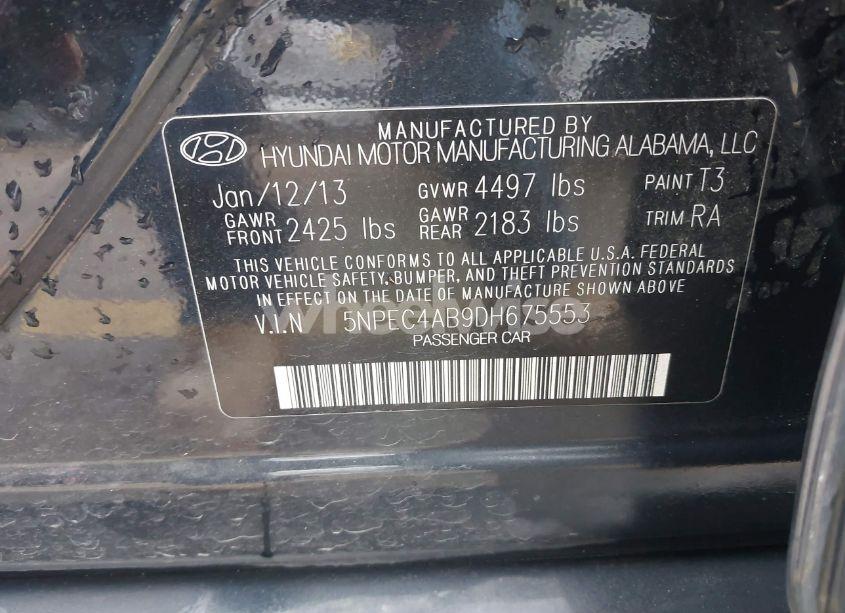 Photo 9 of 2013 Hyundai Sonata LIMITED 2.0T (VIN 5NPEC4AB9DH675553)
