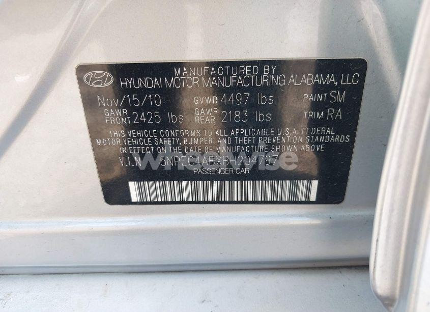 Photo 9 of 2011 Hyundai Sonata SE 2.0T (VIN 5NPEC4ABXBH204797)