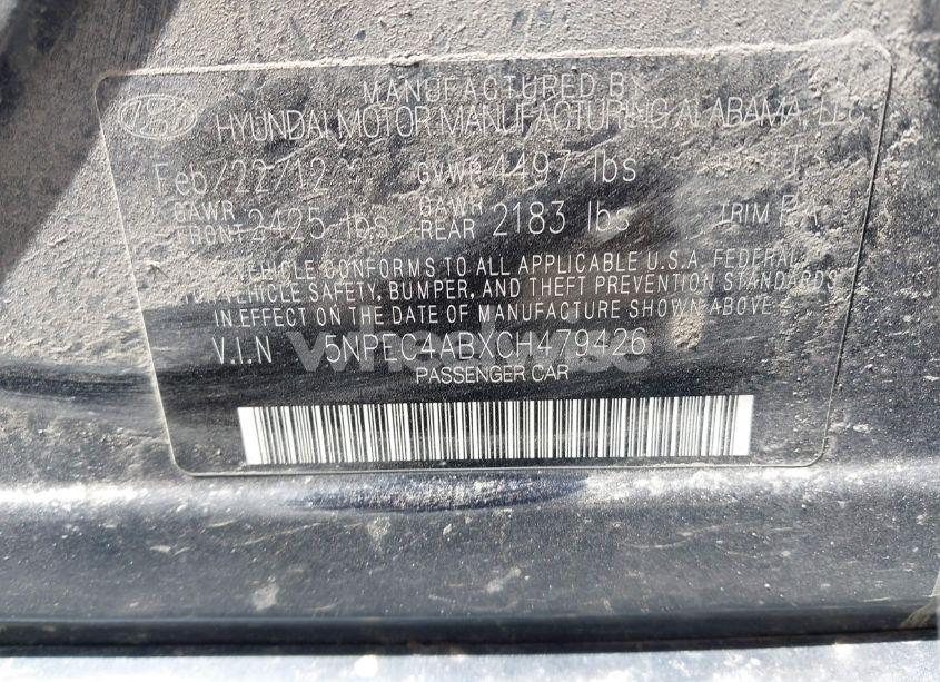 Photo 9 of 2012 Hyundai Sonata SE 2.0T (VIN 5NPEC4ABXCH479426)