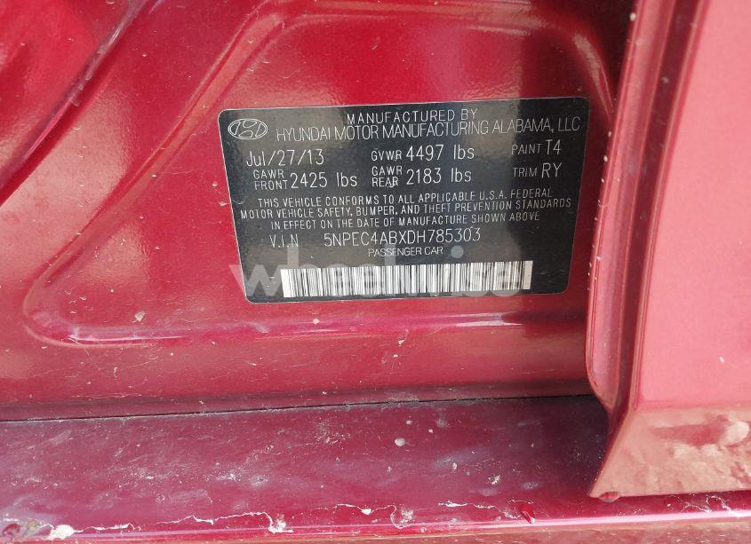 Photo 9 of 2013 Hyundai Sonata SE 2.0T (VIN 5NPEC4ABXDH785303)