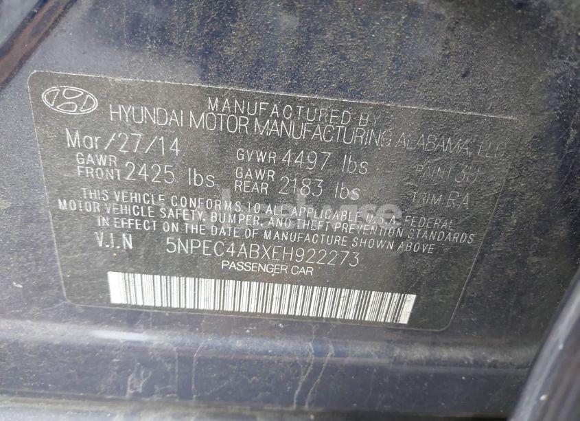 Photo 9 of 2014 Hyundai Sonata SE 2.0T (VIN 5NPEC4ABXEH922273)