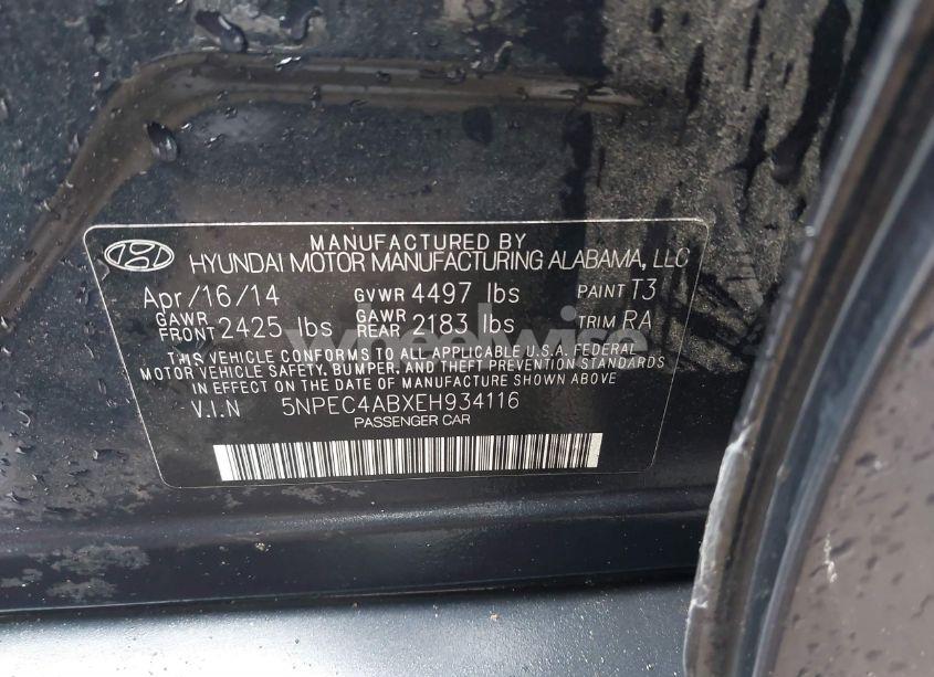Photo 9 of 2014 Hyundai Sonata LIMITED 2.0T (VIN 5NPEC4ABXEH934116)