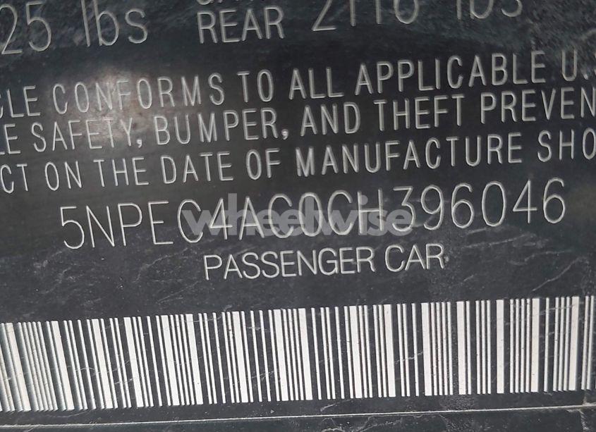 Photo 9 of 2012 Hyundai Sonata LIMITED (VIN 5NPEC4AC0CH396046)