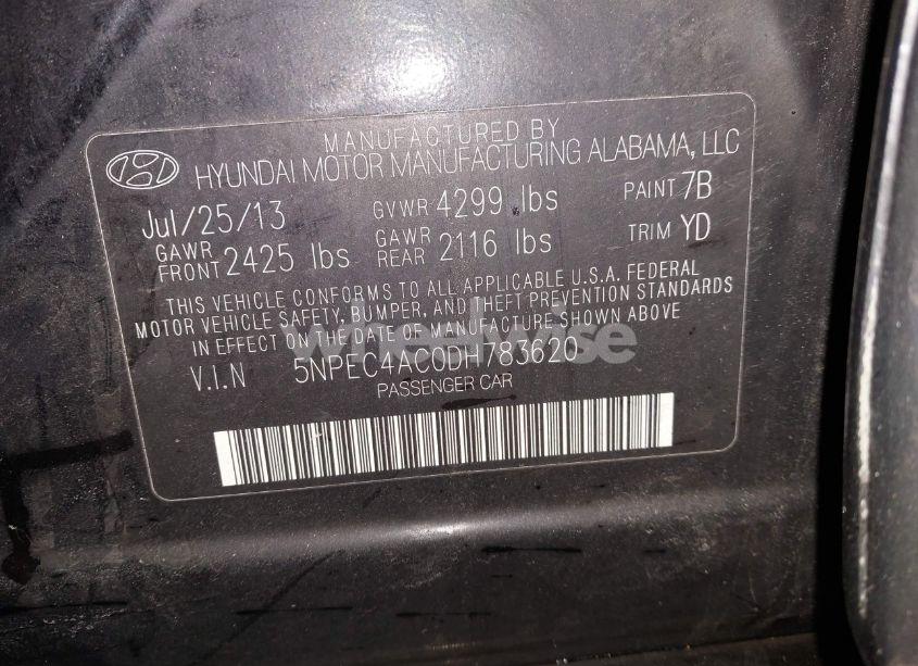 Photo 9 of 2013 Hyundai Sonata LIMITED (VIN 5NPEC4AC0DH783620)