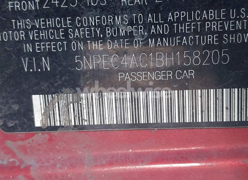 Photo 9 of 2011 Hyundai Sonata SE (VIN 5NPEC4AC1BH158205)