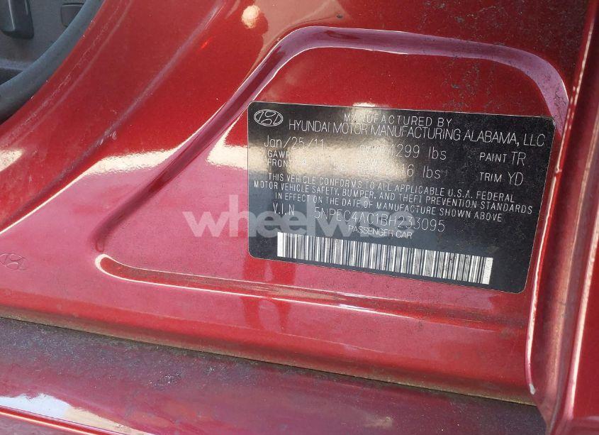 Photo 9 of 2011 Hyundai Sonata LIMITED (VIN 5NPEC4AC1BH233095)